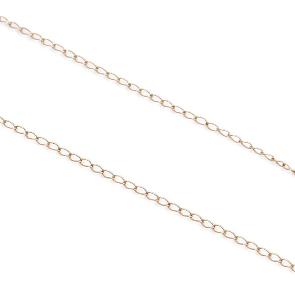 Vintage 14K Yellow Gold Necklace Chain Fine Delicate Cable Link 15” Length - Picture 3 of 4